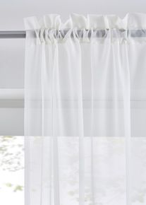 bonprix F&uuml;gg&ouml;ny v&eacute;kony voile anyagb&oacute;l, v&iacute;tr&aacute;zs r&uacute;dra (2 db-os csomag), b&eacute;zs, mag./sz&eacute;l.: 145/150 cm