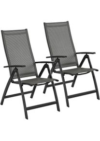 Merxx Gartensessel &raquo;Vicenza&laquo; Set, 2 Stk. tlg. 2er Set, Alu/Textil, grau
