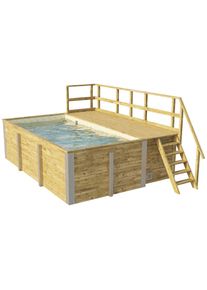 Weka Rechteckpool &raquo;595 Gr. 1 mit Sonnendeck und Technikraum&laquo; BxLxH: 309x416x116 cm
