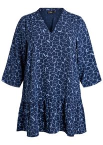 ZIZZI, Damer, Tunika 'Cabine', Navy / Lysebl&aring;, St&oslash;rrelse M