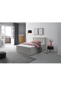 Mid.you Boxbett, Grau, Holz, Textil, H3, 7-Zonen, H&ouml;he ca. 20 cm, 120x200 cm, Holzm&ouml;bel, Holzbetten, Boxspringbetten Holz