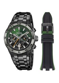 Festina, Damen, Chronograph &raquo;Chrono Bike 2024 - Special Edition&laquo; Armbanduhr, Quarzuhr, Herrenuhr, Stoppfunktion, Special Edition, schwarz-gr&uuml;n, 