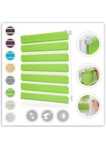 LICHTBLICK ORIGINAL, Doppelrollo &raquo;Duo Rollo Klemmfix&laquo; Lichtschutz ohne Bohren freih&auml;ngend Seitenzugrollo, Montage mit beiliegendem, verstellbarem 