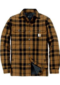 Carhartt Flannel Sherpa, chemise/veste textile , couleur: Marron Clair/Noir , taille: XXL