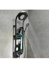 Modern Wall Mounted Constant Temperature SPA Rain Shower Panel Set with Storage Rack Smart Display Bathroom Donuts Shower System