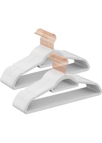 Songmics, Kleiderb&uuml;gel, Kleiderb&uuml;gel Samt 30er Set Weiss (30 x)