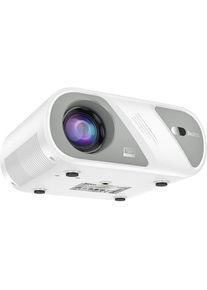 Hoco Headphone with microphone projector Wi-Fi Bluetooth 720P DT1 white (HD ready, 140 lm), Beamer, Weiss