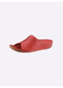 Andrea Conti Dames slippers in rood ,maat 36, Witt, 100% Glad leer