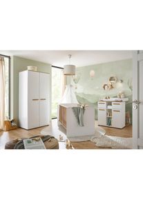 My Baby Lou Babyzimmer , Wei&szlig;, Eiche Artisan , Holzwerkstoff , massiv , 1 F&auml;cher , 2 Schubladen , h&ouml;henverstellbar, Lattenrost inklusive, Schlupfsprossen , Babym&ouml;bel & Kinderm&ouml;bel, Babyzimmer, Babyzimmer-Serien