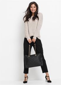 bonprix Femei Poșetă cu efect decorativ de matlasare, negru, onesize