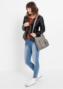 bonprix Femei Geantă de umăr cu buzunare exterioare, gri, onesize