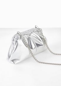 bonprix D&aacute;mska Kabelka Clutch s odn&iacute;mateľn&yacute;m remienkom, strieborn&aacute;, onesize