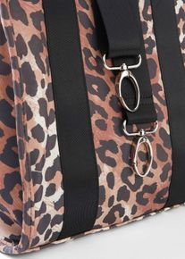 bonprix Handtasche mit Leoprint, schwarz