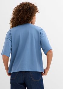 bonprix Kr&oacute;tki T-shirt oversize z czystej, grubej bawełny organicznej, niebieski, 40/42