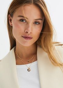 bonprix Női Nyakl&aacute;nc szett (2-r&eacute;szes szett) sz&iacute;v med&aacute;llal, aranysz&iacute;n, onesize