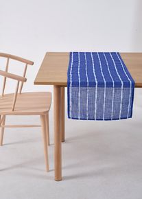 bonprix Bieżnik stołowy z domieszką lnu, niebieski, Dł. x szer. 30/180 cm