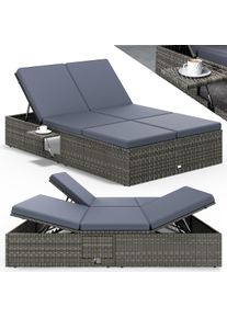 Casaria Polyrotan ligbed Grijs/Antraciet 200x115x33cm