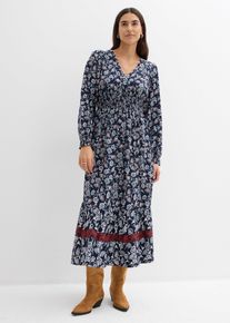 bonprix Femei Rochie maxi din viscoză fluidă, albastru, 36
