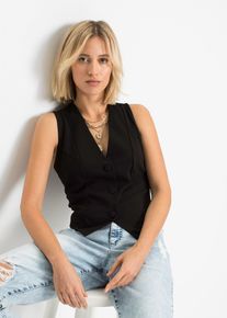 V&auml;st i stadig interlock - svart - storlek 40/42 (M) - bonprix