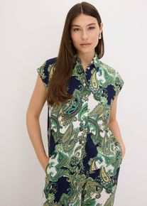 M&ouml;nstrad blus av viskos med mjukt fall - bl&aring; - storlek 36 - bonprix