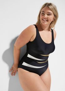 Baddr&auml;kt med inf&auml;llningar och kraftigt formande effekt - svart - storlek 48 - bonprix