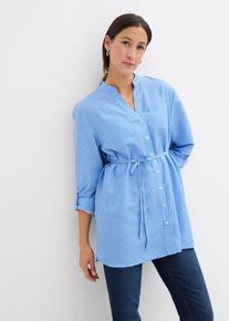 Mamma-/amningsblus i bomull - bl&aring; - storlek 46 - bonprix