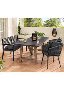 Tchibo - Z&aacute;hradn&aacute; lavica s opierkami r&uacute;k - farba: čierna