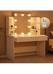 Casaria Schminktisch Lucia Wei&szlig; 140x110x40cm mit LED