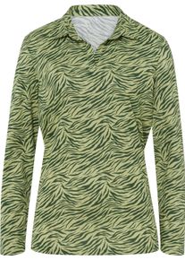 Dames Shirt met lange mouwen en zebraprint lindegroen/mos bedrukt Maat 54