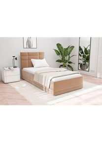 Westfalia Schlafkomfort, Polsterbett &raquo;Prag&laquo; 3 Matraztenarten w&auml;hlbar, mit und ohne Bettkasten, beige, Bezug 100% Polyester, Polsterung: Polsterwatte, 