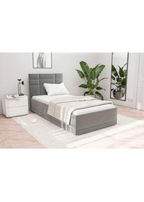 Westfalia Schlafkomfort, Polsterbett &raquo;Prag&laquo; 3 Matraztenarten w&auml;hlbar, mit und ohne Bettkasten, grau, Bezug 100% Polyester, Polsterung: Polsterwatte, 