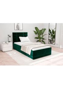 Westfalia Schlafkomfort, Polsterbett &raquo;Prag&laquo; 3 Matraztenarten w&auml;hlbar, mit und ohne Bettkasten, moosgr&uuml;n, Bezug 100% Polyester, Polsterung: 