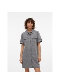 V&eacute;ro Moda Vero Moda, Damen, Jeanskleid &raquo;VMJENNIE SS SHORT DENIM DRESS NOOS&laquo; Brusttaschen, Medium Grey Denim, N-Gr, S - N-Gr, Medium Grey Denim, Modisches 