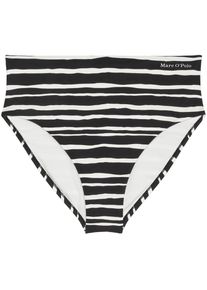 Marc O'Polo Marc O'Polo, Damen, Bikini-Hose &raquo;Summer Blacks&laquo; mit hohem Bunddesign, black/white cotton print, N-Gr, S - N-Gr, black/white cotton print, 