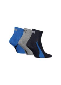 Puma, Damen, Kurzsocken &raquo; UNISEX LIFESTYLE QUARTER 3P&laquo; 3 Paar, 3 Stk. tlg. mit kurzem geripptem Schaft, 1x schwarz, 1x grau-meliert, 1x blau, 35-38, 