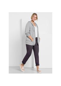 sheego, Damen, Chinohose, dunkelgrau, 29 - Kurzgr&ouml;&szlig;en, modische Bundfalten