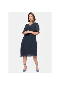 sheego, Damen, Chiffonkleid &raquo;Chiffonkleid&laquo;, nachtblau, 52 - Normalgr&ouml;&szlig;en,