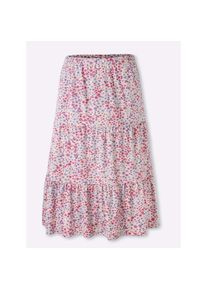 Classic Basics, Damen, Stufenrock, puder-erika-bedruckt, 44, puder-erika-bedruckt, komfortabler Rundum-Dehnbund