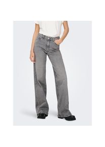 Jacqueline de Yong JDY, Damen, High-waist-Jeans &raquo;FELINA-FINA HW WIDE JNS LT GREY DNM&laquo;, Light Grey Denim, L&auml;nge 30, XS (34) -L&auml;nge 30, Light Grey Denim, Wide Fit Jeans 