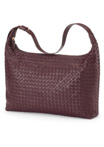 Allan K Lederhandtasche geflochten, weinrot