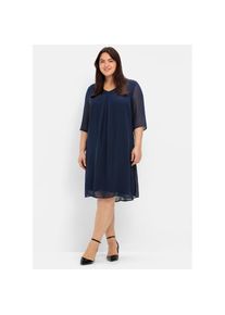 sheego, Damen, Chiffonkleid &raquo;Cocktailkleid&laquo;, marine, Normalgr&ouml;&szlig;en, 54 -Normalgr&ouml;&szlig;en, marine,