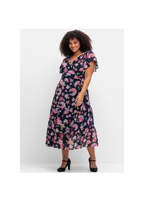 sheego by Joe Browns, Damen, Chiffonkleid &raquo;Chiffonkleid&laquo;, blau gemustert, Normalgr&ouml;&szlig;en, 44 -Normalgr&ouml;&szlig;en, blau gemustert,