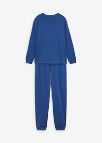 Pyjama van puur biologisch katoen - blauw - maat 176/182 - met katoen - bonprix