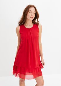 Chiffon jurk van gerecycled polyester - rood - maat 40 - bonprix