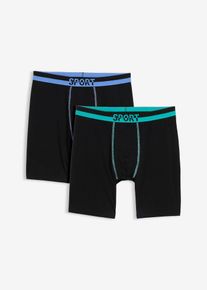 Lange boxershorts strak van zacht katoen (set van 2) - zwart - maat 5 (M) - met katoen - bonprix