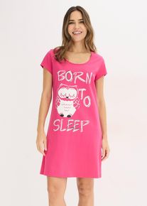 Kort nachthemd van biologisch katoen - pink - maat 48/50 (XL) - 100% katoen - bonprix