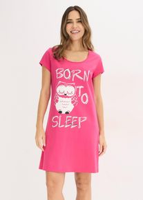 Kort nachthemd van biologisch katoen - pink - maat 36/38 (S) - 100% katoen - bonprix