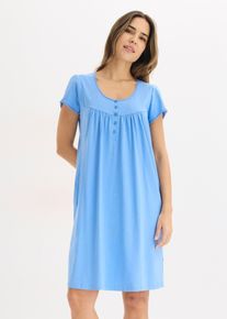 Voedings nachthemd met biologisch katoen - blauw - maat 40/42 (M) - viscose - bonprix