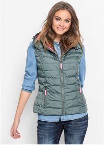 Bodywarmer met capuchon - groen - maat 48 - bonprix
