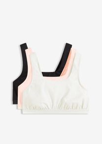 Bralette met biologisch katoen (set van 3) - grijs - maat 40/42 (M) - met katoen - bonprix